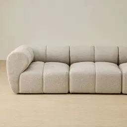 Quincy Slate Grey Fabric 3 Pieces Modular Sofa