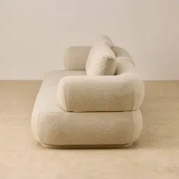 Elio Pearl Beige Fabric 2 Pieces Modular Sofa