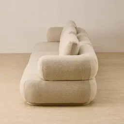 Elio Pearl Beige Fabric 3 Pieces Modular Sofa