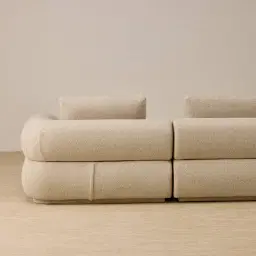 Elio Pearl Beige Fabric 3 Pieces Modular Sofa