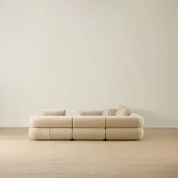 Elio Pearl Beige Fabric 5 Pieces Modular Corner Sofa