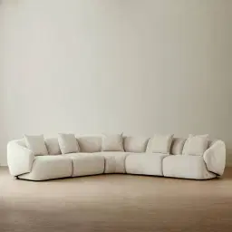 Willow Stone Cream Woven Fabric Modular Corner Sofa