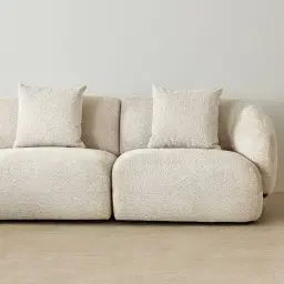 Willow Stone Cream Woven Fabric Modular Corner Sofa