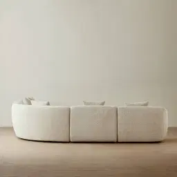 Willow Stone Cream Woven Fabric Modular Corner Sofa