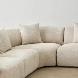 Willow Stone Cream Woven Fabric Modular Corner Sofa