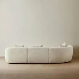 Willow Stone Cream Woven Fabric Modular Corner Sofa