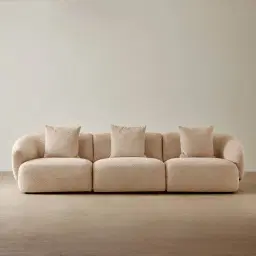 Willow Antelope Woven Fabric 3 Pieces Modular Sofa