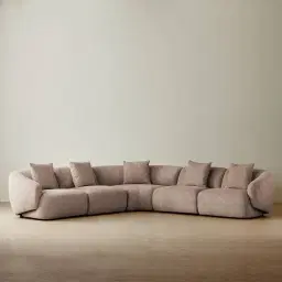 Willow Warm Taupe Woven Fabric Modular Corner Sofa