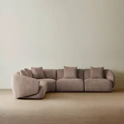 Willow Warm Taupe Woven Fabric Modular Corner Sofa