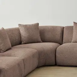 Willow Warm Taupe Woven Fabric Modular Corner Sofa