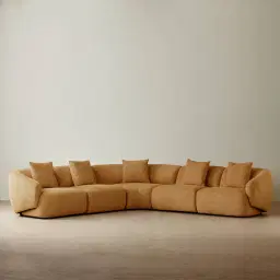 Willow Vintage Mustard Woven Fabric Modular Corner Sofa