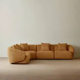Willow Vintage Mustard Woven Fabric Modular Corner Sofa