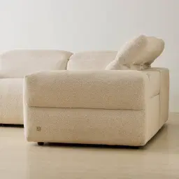 Mathias Pearl Beige Fabric 5 Pieces Modular Corner Dual Electric Recliner