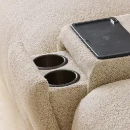 Mathias Pearl Beige Fabric 5 Pieces Modular Corner Dual Electric Recliner