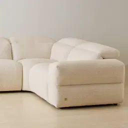 Mathias Pearl Beige Fabric 5 Pieces Modular Corner Dual Electric Recliner