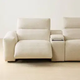 Mathias Pearl Beige Fabric 5 Pieces Modular Corner Dual Electric Recliner