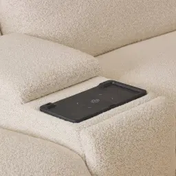 Mathias Pearl Beige Fabric 5 Pieces Modular Corner Dual Electric Recliner
