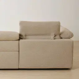 Mathias Pearl Beige Fabric 2 Pieces Modular Dual Electric Recliner with Console