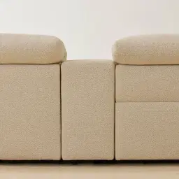 Mathias Pearl Beige Fabric 2 Pieces Modular Dual Electric Recliner with Console