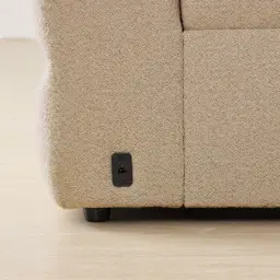 Mathias Pearl Beige Fabric 3 Pieces Modular Dual Electric Recliner with Console