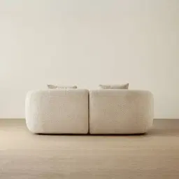 Willow II Mid Beige Woven Fabric 2 Pieces Modular Sofa