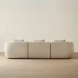 Willow II Mid Beige Woven Fabric 3 Pieces Modular Sofa