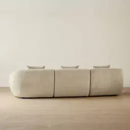 Willow II Mid Beige Woven Fabric 3 Pieces Modular Sofa
