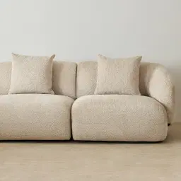 Willow II Mid Beige Woven Fabric 3 Pieces Modular Sofa