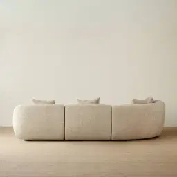 Willow II Mid Beige Woven Fabric 4 Pieces Modular Sofa with Corner