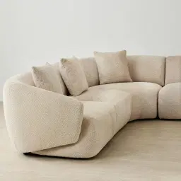 Willow II Mid Beige Woven Fabric 4 Pieces Modular Sofa with Corner