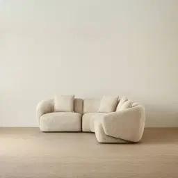 Willow II Mid Beige Woven Fabric 4 Pieces Modular Sofa with Corner