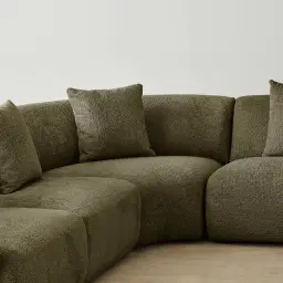 Willow II Winter Moss Woven Fabric Modular Corner Sofa
