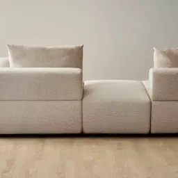 Riviera III Beige Latte Chenille Fabric Modular Sofa