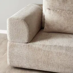 Riviera III Beige Latte Chenille 3 Pieces Modular Fabric Sofa
