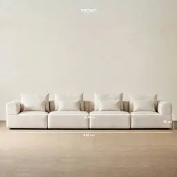 Riviera III Stone Cream 4 Pieces Modular Fabric Sofa