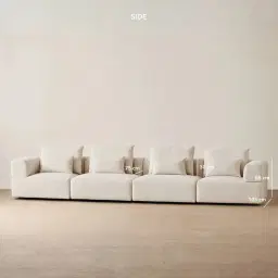 Riviera III Stone Cream 4 Pieces Modular Fabric Sofa