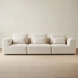 Riviera III Stone Cream 3 Pieces Modular Fabric Sofa
