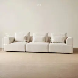 Riviera III Stone Cream 3 Pieces Modular Fabric Sofa