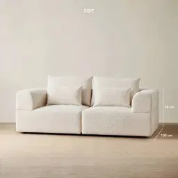 Riviera III Stone Cream 2 Pieces Modular Fabric Sofa