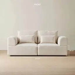 Riviera III Stone Cream 2 Pieces Modular Fabric Sofa