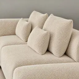 Riviera III Mid Beige Woven Fabric Modular Sofa