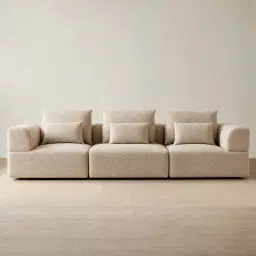 Riviera III Mid Beige 3 Pieces Modular Fabric Sofa