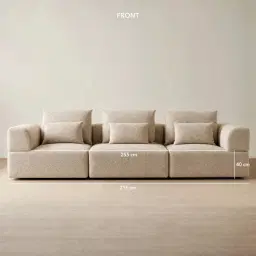 Riviera III Mid Beige 3 Pieces Modular Fabric Sofa