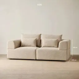 Riviera III Mid Beige 2 Pieces Modular Fabric Sofa