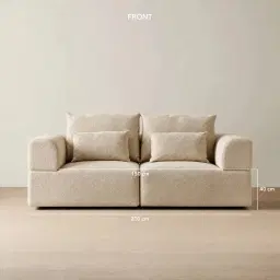 Riviera III Mid Beige 2 Pieces Modular Fabric Sofa