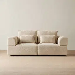 Riviera III Mid Beige 2 Pieces Modular Fabric Sofa