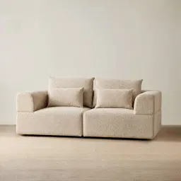 Riviera III Mid Beige 2 Pieces Modular Fabric Sofa