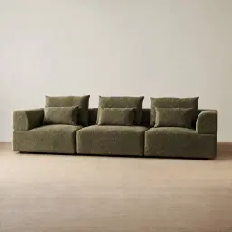 Riviera III Winter Moss 3 Pieces Modular Fabric Sofa