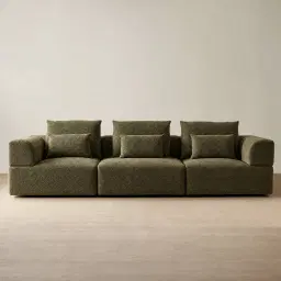 Riviera III Winter Moss 3 Pieces Modular Fabric Sofa