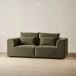 Riviera III Winter Moss 2 Pieces Modular Fabric Sofa